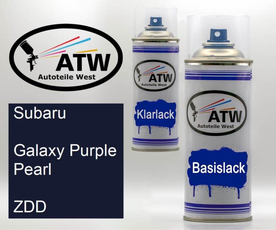 Subaru, Galaxy Purple Pearl, ZDD: 400ml Sprühdose + 400ml Klarlack - Set, von ATW Autoteile West.